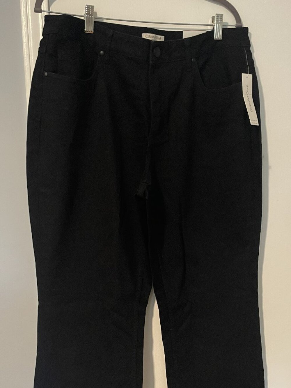 Coldwater Creek black denim bootcut jeans for women natural fit size 16